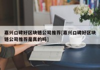 嘉兴口碑好区块链公司推荐[嘉兴口碑好区块链公司推荐是真的吗]